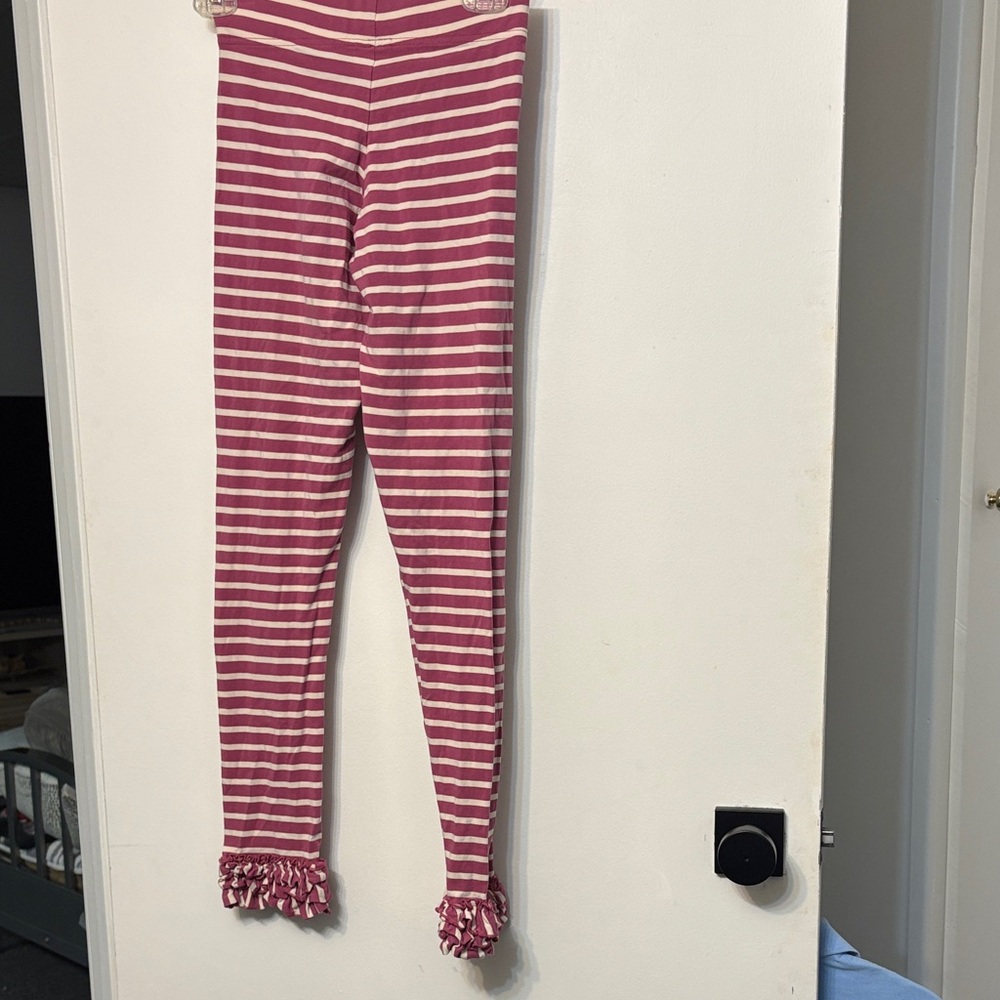 Matilda Jane Pink and White Striped Leggings size 14